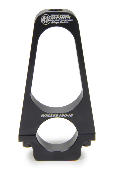 Hood Pin Bracket - Clamp-On - 1-1/2 in Tube - 1/2 in OD - 4-1/2 in Tall - Aluminum - Black Anodized - Each