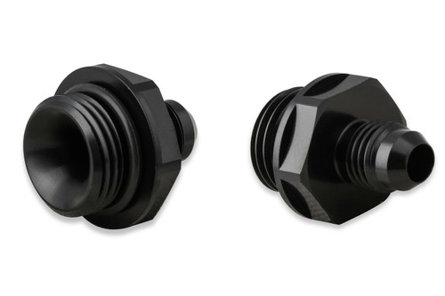 Fitting - Adapter - Straight - 6 AN Male to 10 AN Male O-Ring - Aluminum - Black Anodized - Pair