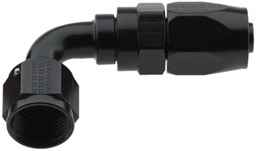 Fitting - Hose End - 2000 Series Pro-Flow - 90 Degree - 16 AN Hose to 16 AN Female - Swivel - Aluminum - Black Anodized - Each Fitting - Hose End - 2000 Series Pro-Flow - 90 Degree - 16 AN Hose to 16 AN Female - Swivel - Aluminum - Black Anodized - Each