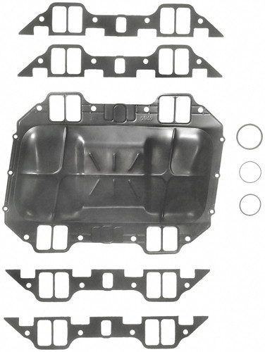 Valley Pan Gasket - Embossed Metal - 0.015 in Thick - 1.230 x 2.270 in Rectangular Port - Mopar RB-Series - Kit