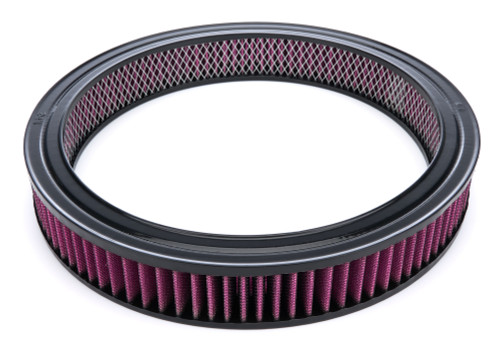 Air Filter Element - Round - 14 in Diameter - 2 in Tall - Reusable Cotton - Red - Universal - Each