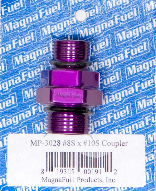Fitting - Adapter - Straight - 10 AN Male O-Ring to 8 AN Male O-Ring - Aluminum - Purple Anodized - Each