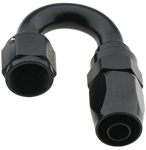 Fitting - Hose End - 2000 Series Pro-Flow - 180 Degree - 8 AN Hose to 8 AN Female - Swivel - Aluminum - Black Anodized - Each