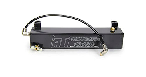 Overflow Tank - Pro-X - Transmission Fluid - 1 L - 10 x 2 x 2 in Rectangular - 1/8 in NPT Male Inlet - Aluminum - Black Powder Coat - 4L80E / 4L85E - Kit