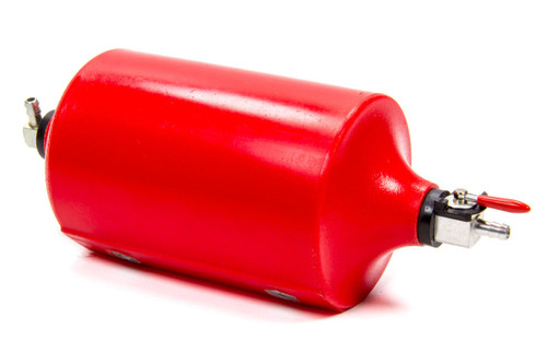 Overflow Tank - Coolant - 1 qt - 1/4 in Hose Barb Inlet - 1/4 in Hose Barb Petcock Drain - Plastic - Red - Each