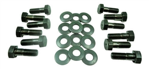 Ring Gear Bolt Kit - 3/8-24 in Thread - 1.125 in Long - Hex Head - Steel - Black Oxide - PEM Quick Change - Set of 12