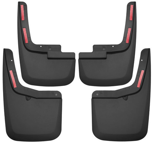 Mud Flap - Mud Guards - Front / Rear - Plastic - Black / Textured - Ford Fullsize Truck 2015-18 - Kit