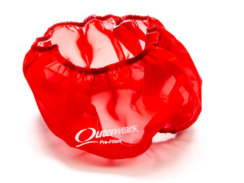 Air Filter Wrap - Pre Filter - Round - 14 in Diameter - 5 in Tall - Outerwears Logo - Polyester - Red - Each