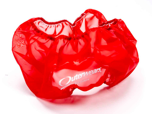 Air Filter Wrap - Pre Filter - Round - 14 in Diameter - 6 in Tall - Outerwears Logo - Polyester - Red - Each
