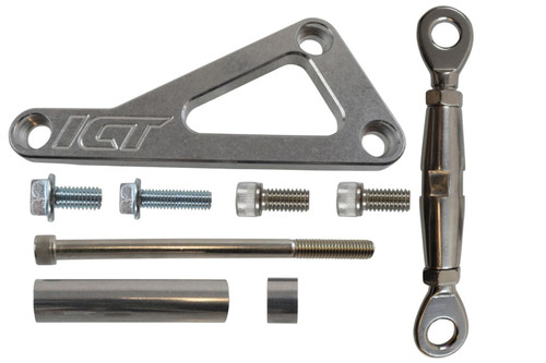 Alternator Bracket - Passenger Side - Water Pump Mount - Aluminum - Natural - Long Water Pump - Small Block Chevy - Kit