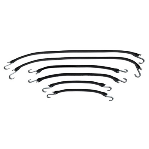 Tie Down Strap Kit - Rubber - 15 / 21 / 31 in Long - Black - Kit