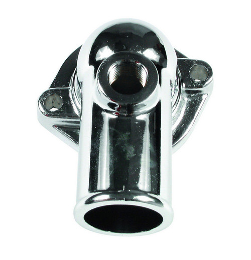 Water Neck - 90 Degree - 1-1/2 in ID Hose - Gasket / Hardware Included - Steel - Chrome - Big Block Ford - Each