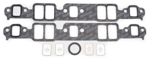 Intake Manifold Gasket - 0.06 in Thick - 1.28 x 2.09 in Rectangular Port - Composite - Small Block Chevy - Kit