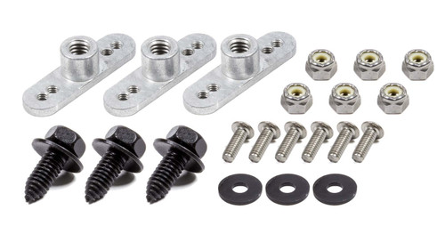 Mud Cover Installation Kit - 5/16-18 in Thread - Screw-In Inserts / Bolts Included - Aluminum - Natural - Set of 3