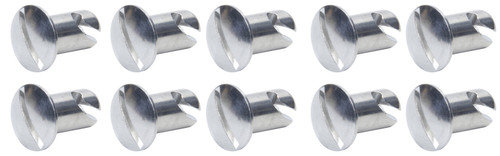 Quick Turn Fastener - Oval Head - Slotted - 7/16 x 0.550 in Body - Aluminum - Natural - Set of 10