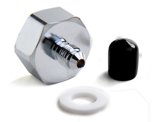 Nitrous Bottle Nut Adapter - Straight - Standard Bottle to 6 AN Male - PTFE Washer Included - Brass - Chrome - Kit