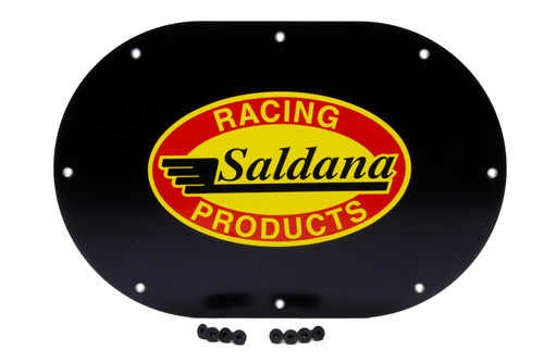 Tail Tank Cover Plate - 6 x 10 in Oval - Aluminum - Black Anodized - Saldana Tail Tanks - Each