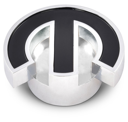 Air Cleaner Nut - Large - 1/4-20 in and 5/16-18 in Thread - Black Mopar Omega Logo - Aluminum - Chrome - Each