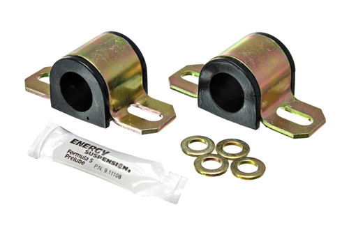 Sway Bar Bushing - Hyper-Flex - Non-Greasable - 1 in Bar - Bracket - Polyurethane / Steel - Black / Cadmium - Universal - Pair