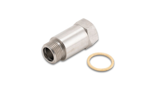 Sensor Bung Adapter - 18 mm x 1.50 Male Thread to 18 mm x 1.50 Female Thread - Stainless - Natural - Each