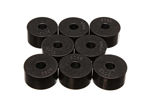 Body Mount Bushing - Hyper-Flex - 1.5 in OD - 0.438 in ID - 0.75 in Thick - Polyurethane - Black - Set of 8