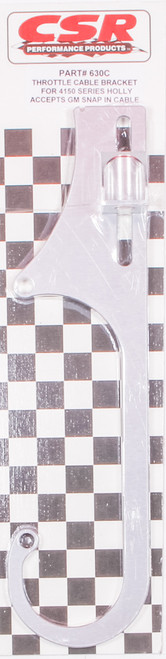 Throttle Cable Bracket - Carb Mount - Aluminum - Clear Anodized - GM Cable - Square Bore - Each