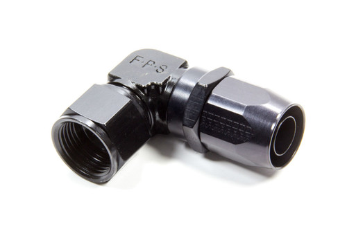 Fitting - Hose End - 3000 Series - Low Profile - 90 Degree - 12 AN Hose to 12 AN Female - Swivel - Aluminum - Black Anodized - Each Fitting - Hose End - 3000 Series - Low Profile - 90 Degree - 12 AN Hose to 12 AN Female - Swivel - Aluminum - Black Anodized - Each