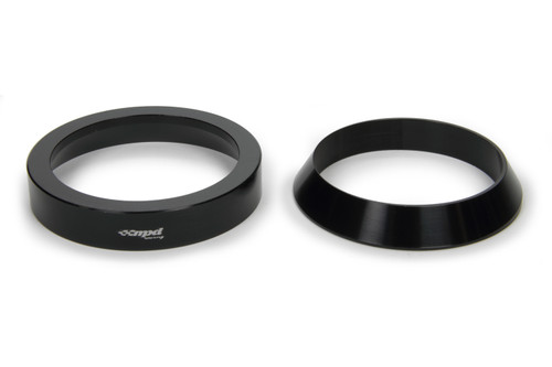 Axle Spacer - 0.5 in Thick - Cone - Female / Male - Aluminum - Black Anodized - Sprint Car - Kit