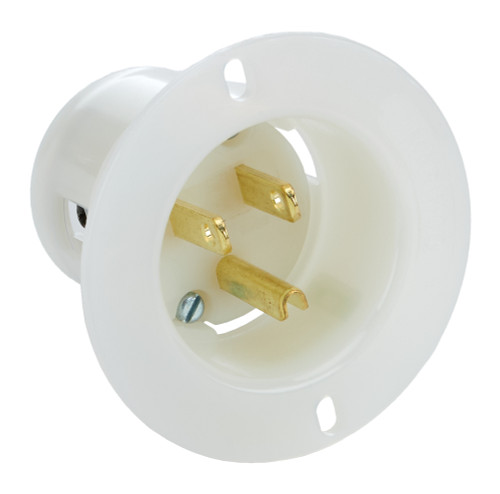 Accessory Plug-In - 110V - Flange Mount - Housing Only - 3-Prong Male Socket - Each Accessory Plug-In - 110V - Flange Mount - Housing Only - 3-Prong Male Socket - Each