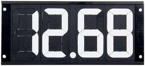 Dial-In Board - 3 in Tall Letters - 4 Digit - Plastic - Black / White - Each