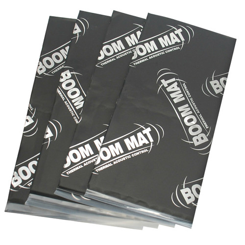 Heat and Sound Barrier - Boom Mat - Speaker - 6 x 12-1/2 in Sheet - Aluminized Plastic - Black - Set of 4