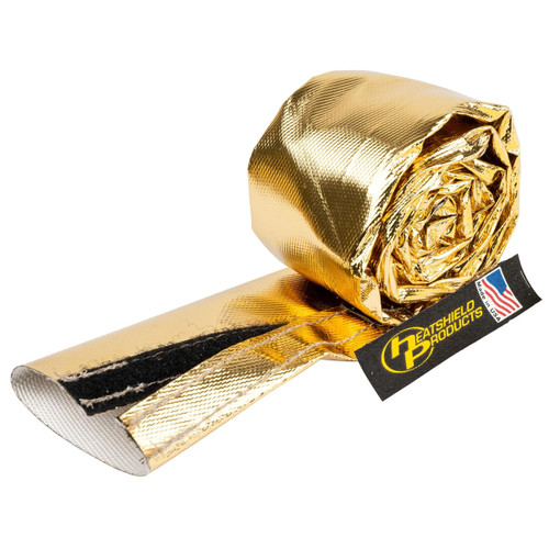 Hose and Wire Sleeve - Cold Gold Sleeve - 1-1/4 in ID - 3 ft Roll - 1100 Degrees - Fiberglass - Gold - Each Hose and Wire Sleeve - Cold Gold Sleeve - 1-1/4 in ID - 3 ft Roll - 1100 Degrees - Fiberglass - Gold - Each
