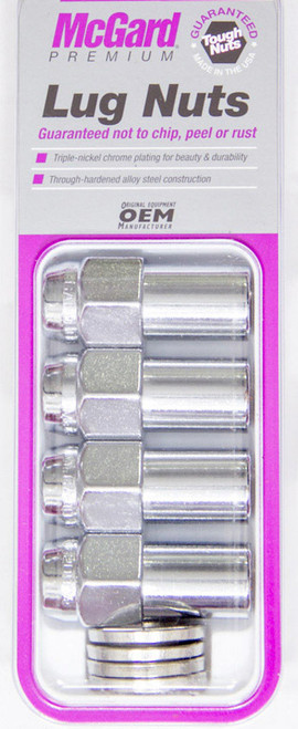 Lug Nut - Premium - 7/16-20 in Right Hand Thread - 13/16 in Hex Head - 0.946 in Shank - Closed End - Washers Included - Steel - Chrome - Set of 4