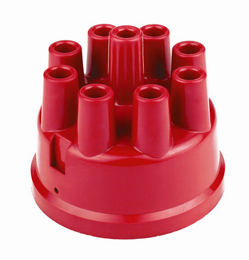Distributor Cap - Socket Style Terminals - Clamp Down - Red - Non-Vented - Non-Flame Arrested - Mallory 25 / 26 / 27 / 37 / 38 / 47 / 50 / 57 / 60 Series - V8 - Each