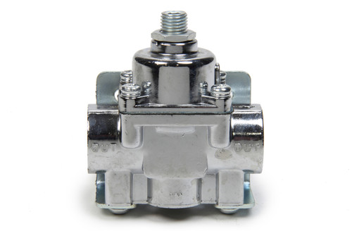 Fuel Pressure Regulator - 5 to 9 psi - In-Line - 3/8 in NPT Inlet / Outlet - Aluminum - Chrome - Gas - Each
