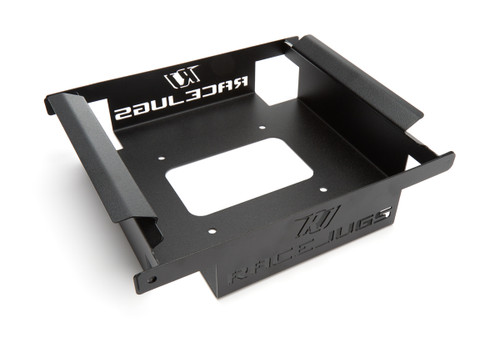 Jug Mounting Bracket - Race Jugs - Floor Mount - Locking Tab System - Steel - Black Powder Coat - Each