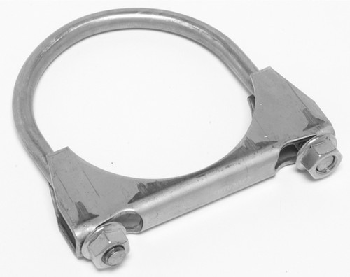 Exhaust Clamp - U-Clamp - 3 in Diameter - 3/8 in Bolt - Stainless - Natural - Each