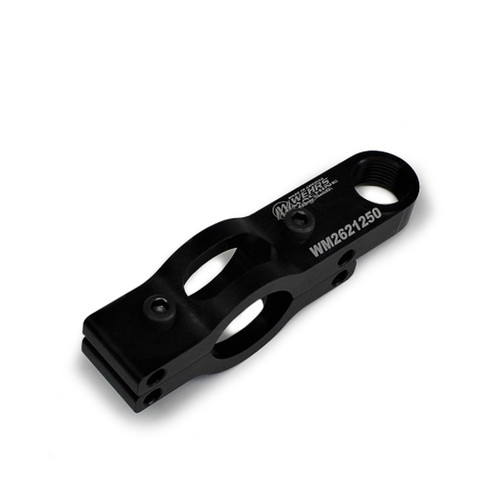 Steering Support Bracket - Bolt-On - 1-1/4 in Tube - 3/4 in Spherical Rod End - Steel - Black Powder Coat - Each
