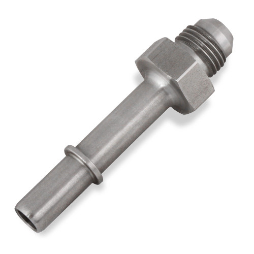 Fitting - Fuel Line Adapter - Straight - 3/8 in SAE Male Quick Disconnect to 6 AN Male - Stainless - Natural - Each
