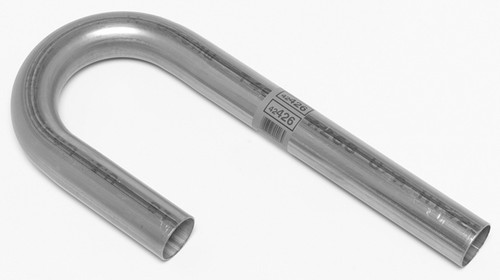 Exhaust Bend - J-Bend - Mandrel - 2 in Diameter - 3 in Radius - 6 x 15 in Legs - 16 Gauge - Stainless - Natural - Each