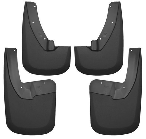 Mud Flap - Mud Guards - Front / Rear - Plastic - Black / Textured - Dodge Ram Fullsize Truck 2009-18 - Kit
