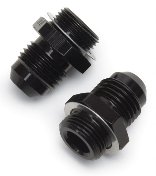 Fitting - Adapter - Straight - 6 AN Male to 9/16-24 in Male - Aluminum - Black Anodized - Pair