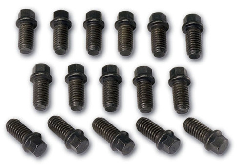Header Bolt - 3/8-16 in Thread - 0.75 in Long - 7/16 in Hex Head - Steel - Set of 16 Header Bolt - 3/8-16 in Thread - 0.75 in Long - 7/16 in Hex Head - Steel - Set of 16