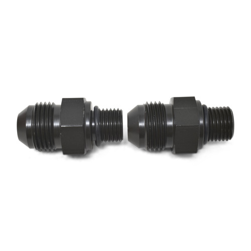 Fitting - Adapter - Straight - 6 AN Male to 1/4 in NPSM Male - Aluminum - Black Anodized - Pair