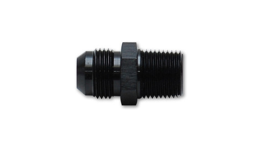 Fitting - Adapter - Straight - 12 AN Male to 1 in NPT Male - Aluminum - Black Anodized - Each Fitting - Adapter - Straight - 12 AN Male to 1 in NPT Male - Aluminum - Black Anodized - Each