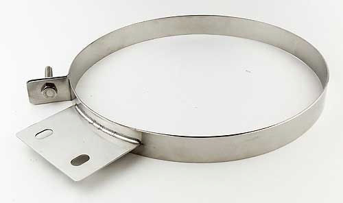 Exhaust Clamp - Stack Clamp - 8 in Diameter - Stainless - Polished - Each