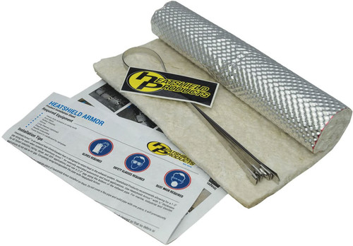 Heat Shield - HeatShield Armor - 1/4 in Thick x 12 in Wide x 10 in Long - 1800 Degrees - Aluminized Multi-Layer Cloth - Each