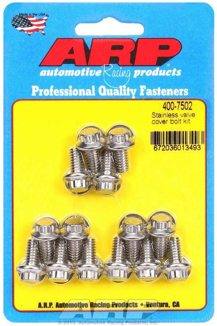 Valve Cover Fastener - Bolt - 1/4-20 in Thread - 0.515 in Long - 12 Point Head - Stainless - Polished - Set of 14 Valve Cover Fastener - Bolt - 1/4-20 in Thread - 0.515 in Long - 12 Point Head - Stainless - Polished - Set of 14