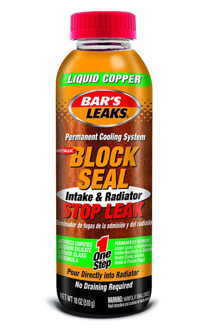 Antifreeze / Coolant Additive - Liquid Copper Bar's Radiator and Intake Stop Leak - 18 oz Bottle - Each