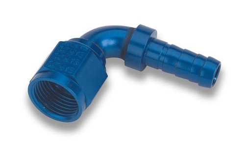 Fitting - Hose End - Auto-Mate - 90 Degree - 8 AN Hose Barb to 8 AN Female - Aluminum - Blue Anodized - Each